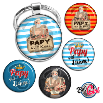 badge personnalisé papy papi bonne fete