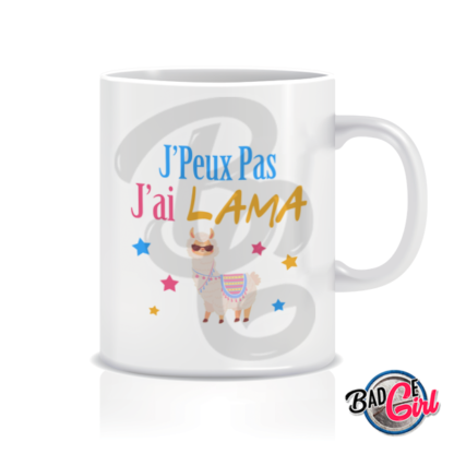 badge image cabochon personnalisé J'peux pas j'ai lama llama humour