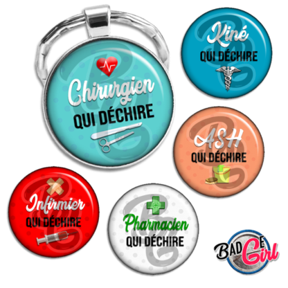 badge image cabochon personnalisé médical soignant coronavirus qui déchire