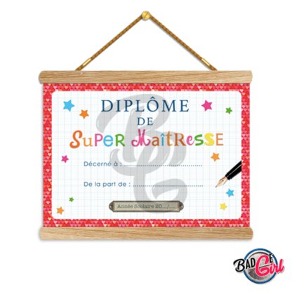 A5 poster tableau imprimer maitresse ecole super cadeau merci