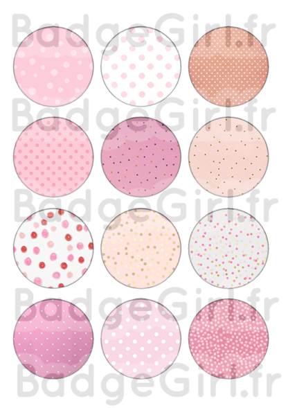 badge image digitale numerique cabochon personnalisé motif motifs pattern wallpaper vintage retro tapisserie pink rose pois dot