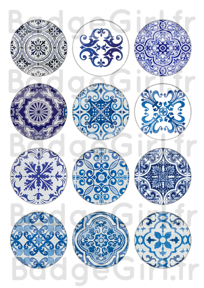 badge image digitale numerique cabochon azulejo azulejos portugal