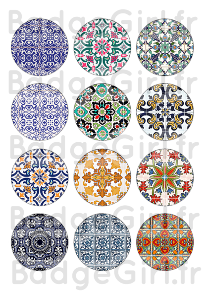badge image digitale numerique cabochon azulejo azulejos portugal