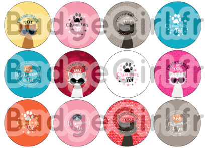 badge image digitale numerique cabochon images pour badge badges amour saint valentin amour chat