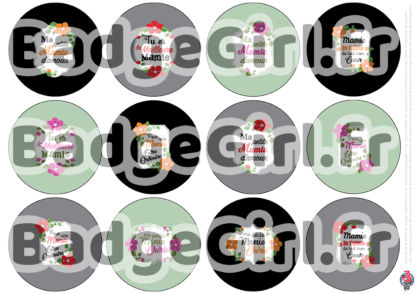 badge image digitale numerique cabochon images pour badge badges mamie je t'aime d'amour meilleire coeur