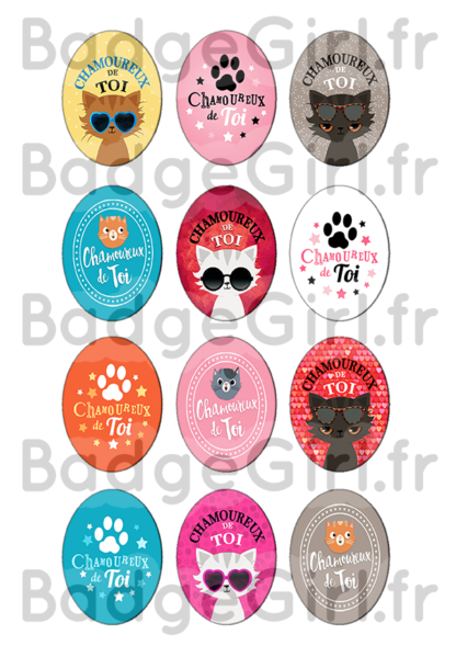 badge image digitale numerique cabochon images pour badge badges amour saint valentin amour chat