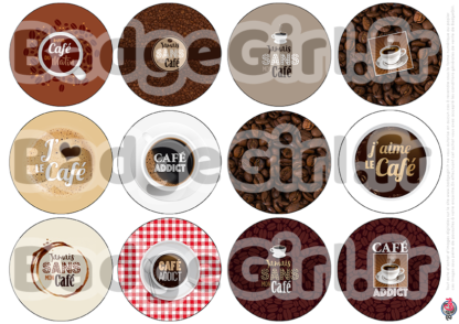 badge image digitale numerique cabochon images addict café cafe coffee expresso