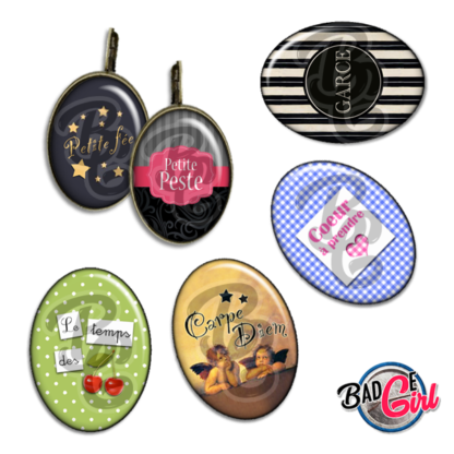 badge image digitale numerique cabochon images pour badge badges mot mots love amour peste garce cerise fée