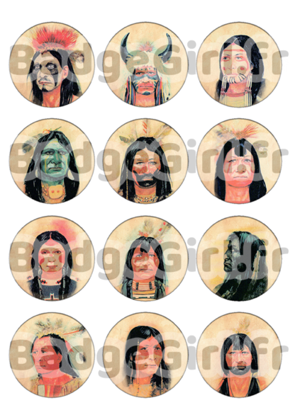 badge image digitale numerique cabochon images apache indien chaman shaman amerindien navajo zuni