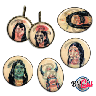 badge image digitale numerique cabochon images apache indien chaman shaman amerindien navajo zuni
