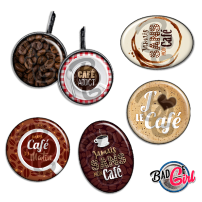 badge image digitale numerique cabochon images addict café cafe coffee expresso