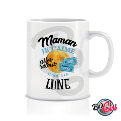 badge image digitale numerique cabochon personnalisé mug mugs tasse café maman lune je t'aime