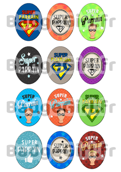 image badge cabochon superman parrain super héros