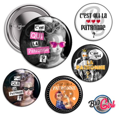 image badge cabochon humour patronne we can do it