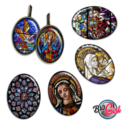 image badge cabochon vierge marie religion spiritualité marie jesus vitrail vitraux église