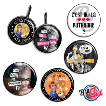 image badge cabochon humour patronne we can do it