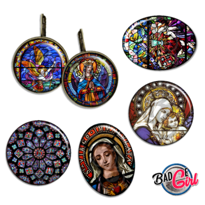 image badge cabochon vierge marie religion spiritualité marie jesus vitrail vitraux église