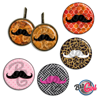 image badge cabochon imprimer moustache moustaches kitsch rétros rétro vintage