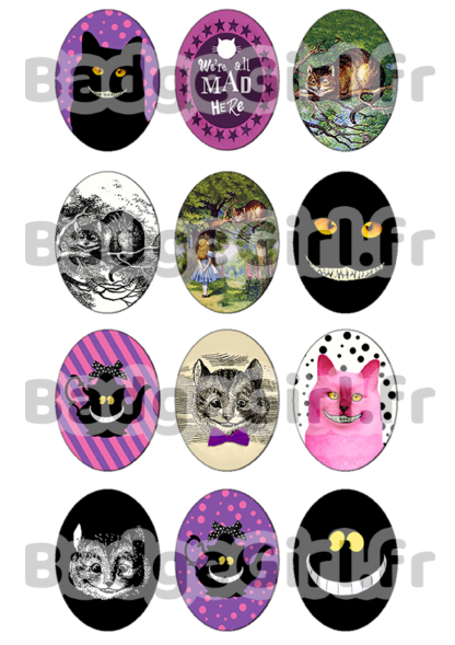 image images planche badge cabochon imprimer alice au pays des merveilles wonderland chat cat cheshire