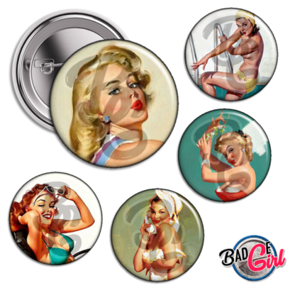 image images planche badge cabochon imprimer gil elvgren pin-up pinup pin up femme sexy peinture
