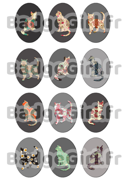 image images planche badge cabochon imprimer liberty of london silhouette chat cat