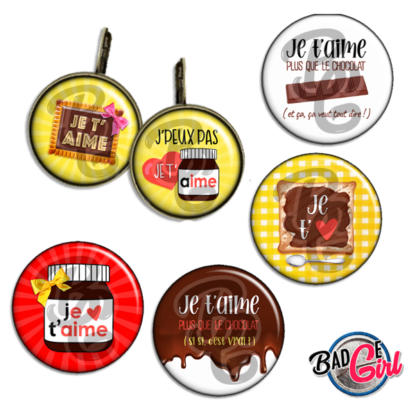 image images planche badge cabochon imprimer chocolat nutella ferrero lu amour je t'aime