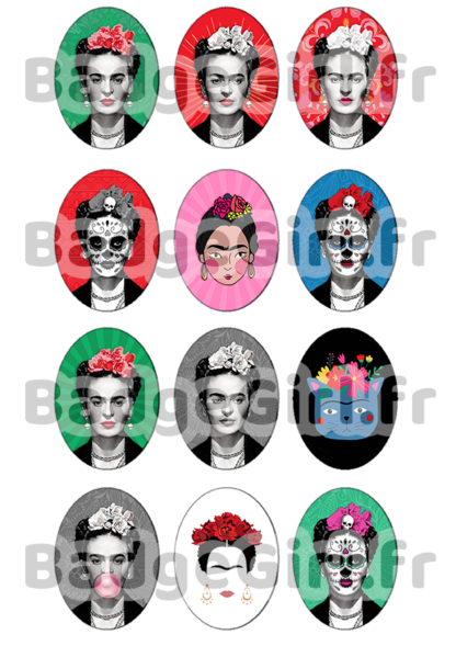 image images planche badge à imprimer frida kalo kahlo peintre feministe
