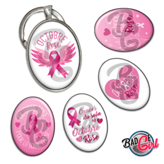 image images planche badge à imprimer octobre rose 2023 cancer du sein femme lutte don ruban pinup