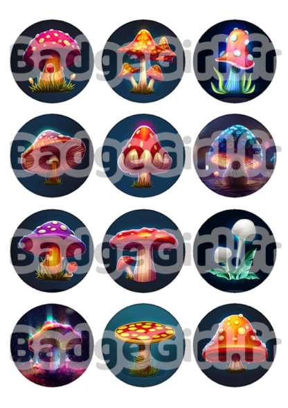 image images planche badge à imprimer champignon mushroom trance lsd magie