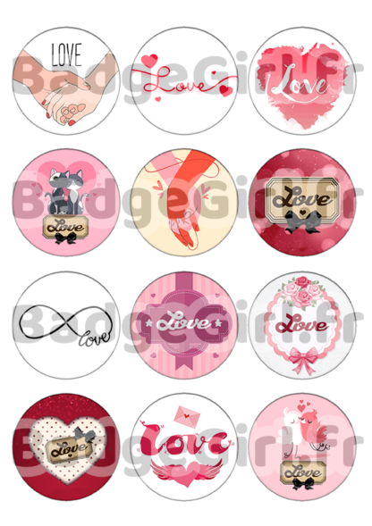image images planche badge à imprimer amour love coeur saint valentin infini