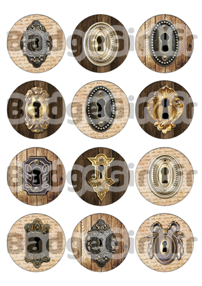 image images planche badge à imprimer steampunk serrure clé clef
