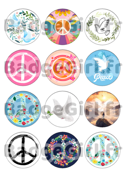 image images planche badge à imprimer peace paix colombe peace and love