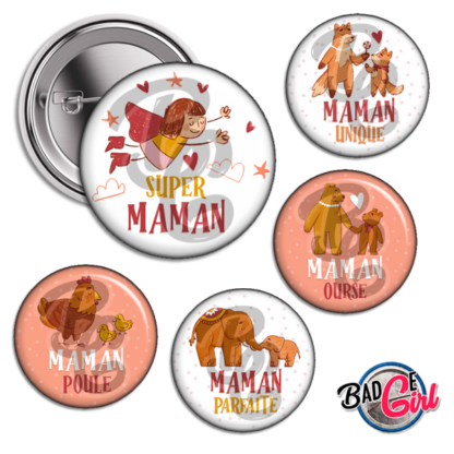 image images planche badge à imprimer maman super ourse super poule éléphant animal renard parfaite