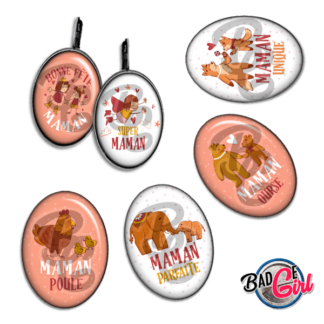 image images planche badge à imprimer maman super ourse super poule éléphant animal renard parfaite