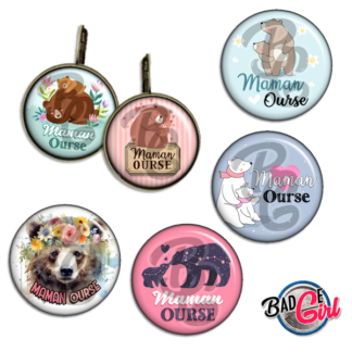 image images planche badge à imprimer maman mère animal animaux ours ourse