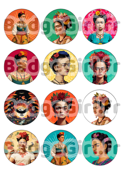 image images planche badge à imprimer frida kalo kahlo khalo feministe femme girl power