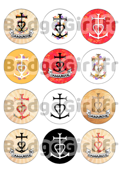 image images planche badge camargue croix camarguaise de Camargue