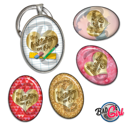 image images planche badge imprimer cabochon une instit institutrice en or école merci coeur