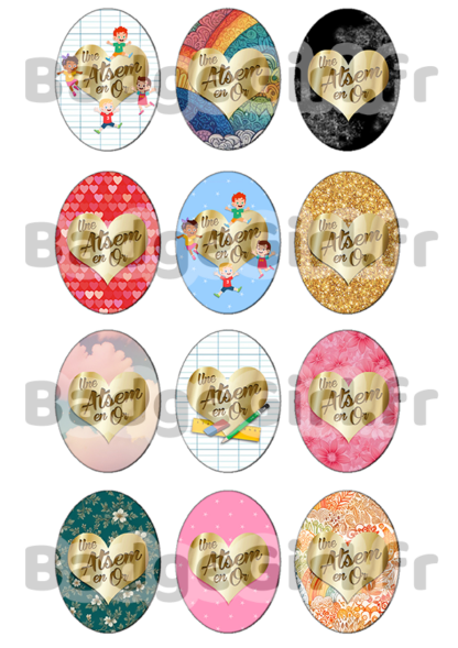 image images planche badge imprimer cabochon une atsem en or école merci coeur