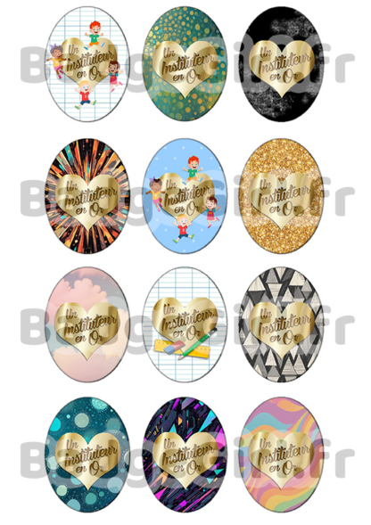 image images planche badge imprimer cabochon une instit instituteur en or école merci coeur