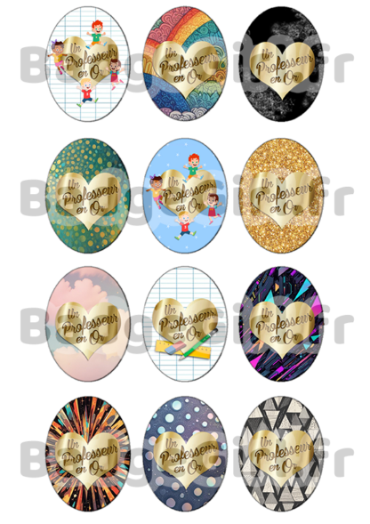 image images planche badge imprimer cabochon un prof professeur collège lycée en or école merci coeur