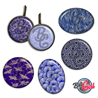 image images planche badge imprimer cabochon motif motifs japon japan japonais washi sakura bleu blue
