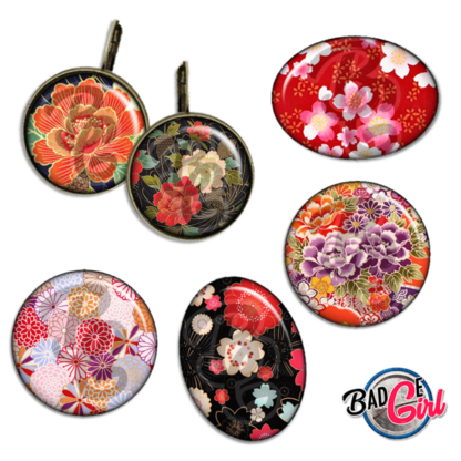 image images planche badge imprimer cabochon motif motifs japon japan japonais washi sakura fleur fleurs flowers flower