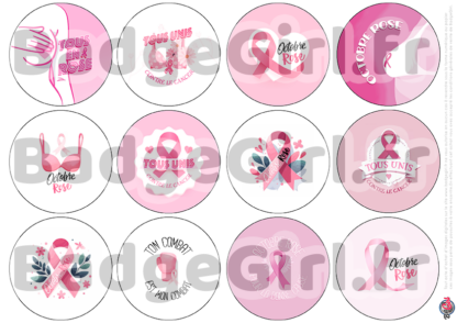 image images planche badge imprimer cabochon octobre rose cancer sein combat