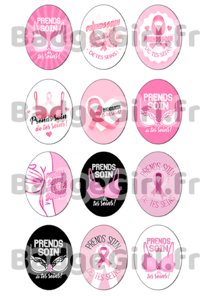 image images planche badge imprimer cabochon octobre rose cancer sein combat prends soin de tes seins