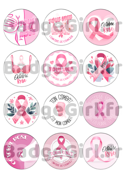 image images planche badge imprimer cabochon octobre rose cancer sein combat