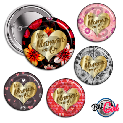 image images planche badge imprimer cabochon une maman en or mère doré coeur amour cadeau