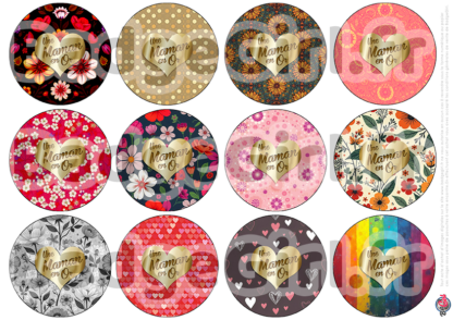 image images planche badge imprimer cabochon une maman en or mère doré coeur amour cadeau