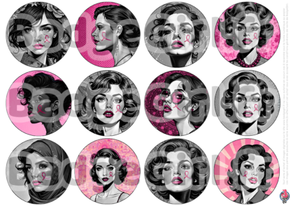 image images planche badge imprimer cabochon octobre rose cancer sein femme ruban pink rose