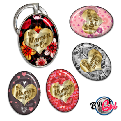 image images planche badge imprimer cabochon une maman en or mère doré coeur amour cadeau